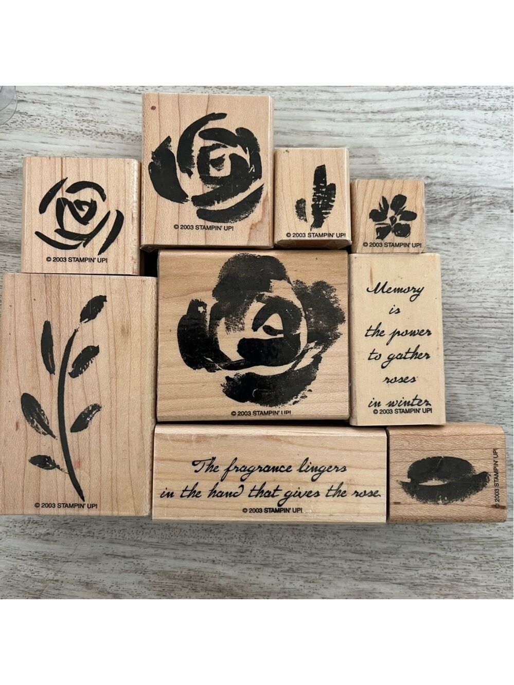 Stampin' Up! Floral Rose Wood Rubber Stamp Set -